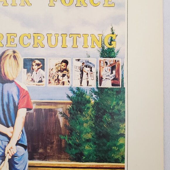 US AIR FORCE Vintage 1979 Government Recruiting Advertising War Art Poster 23x17 - Picture 6 of 12